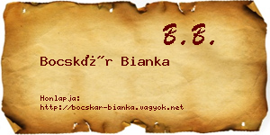 Bocskár Bianka névjegykártya